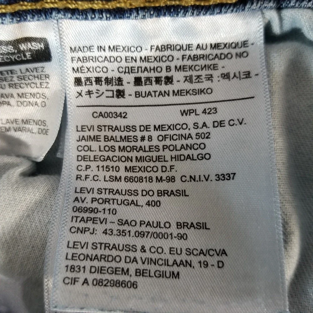 Levi's 514 jeans men's 36x32 slim straight blue Flex denim pants flawed trashed